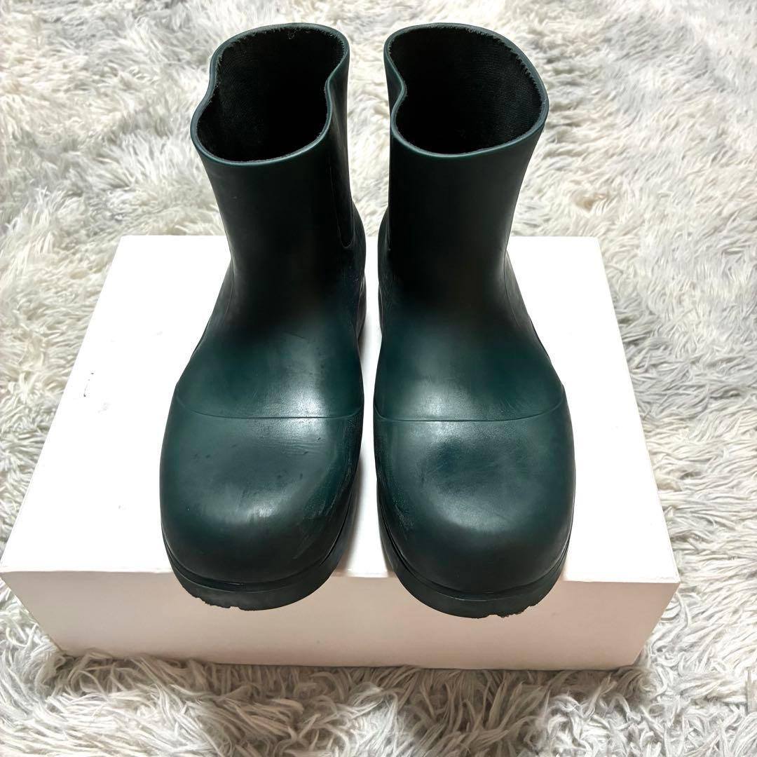【良品】BOTTEGA VENETA パドルブーツ 38 イタリア製 グリーン