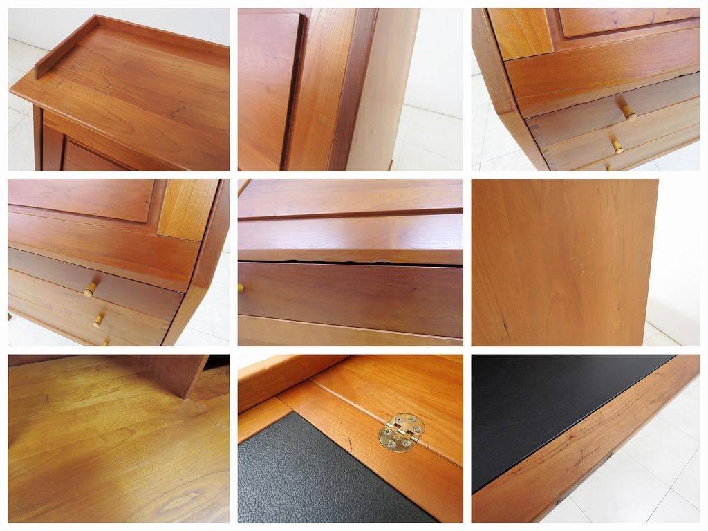 北欧■デンマーク ライティングビューロー■チーク無垢材■デスク チェスト