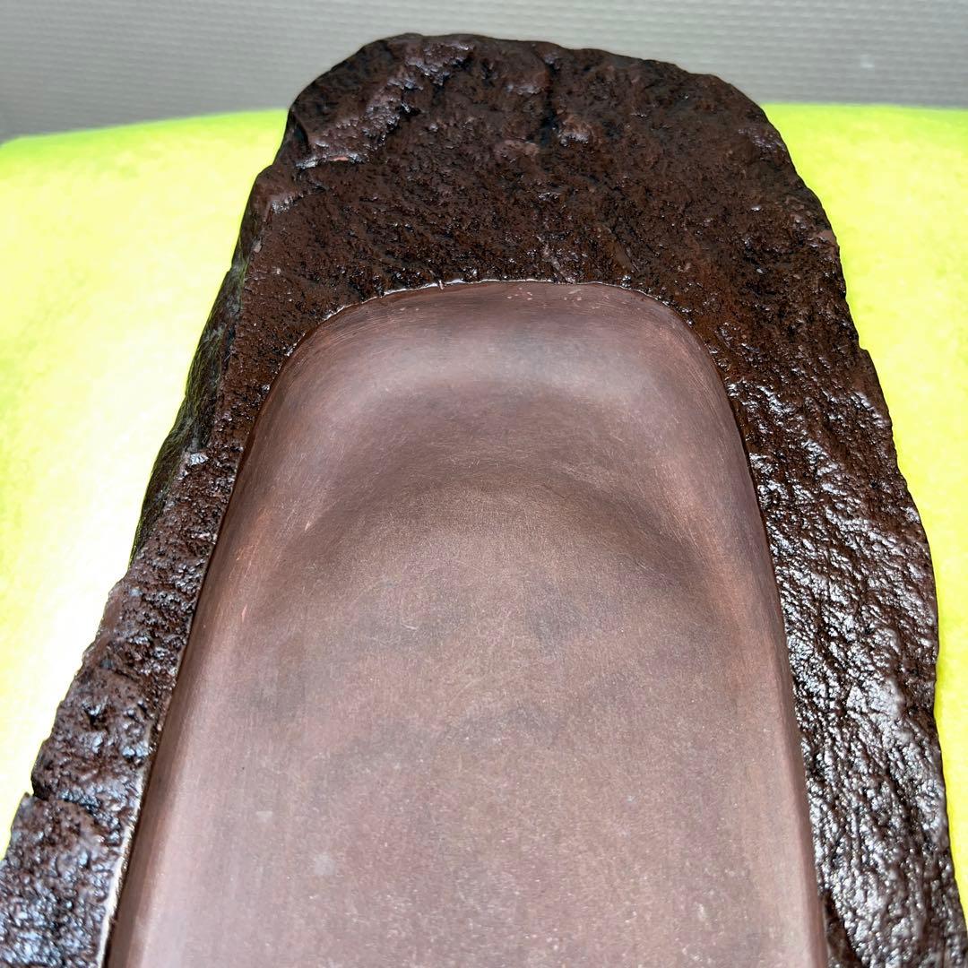 ⭕️赤間硯　新品美品　柳猛作　柳井赤間硯製作所　共蓋付き　工藝　3.5kg超