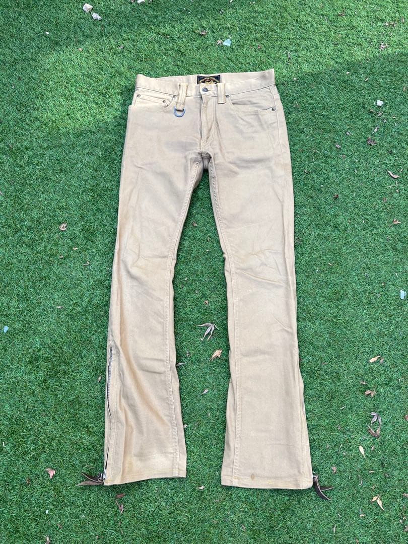 SKULL FLIGHT SS PANTS type2 ベージュ ブーツカット