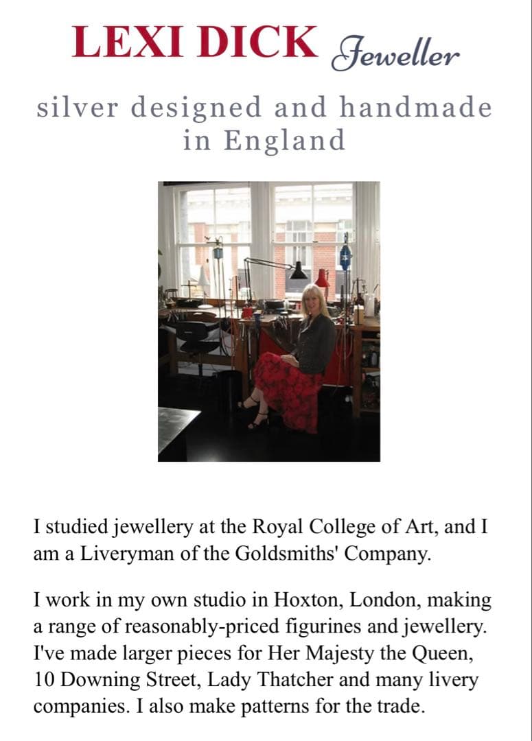 Lexi Deck イギリス製 ドラゴン シルバーカフリンクス & バッジ