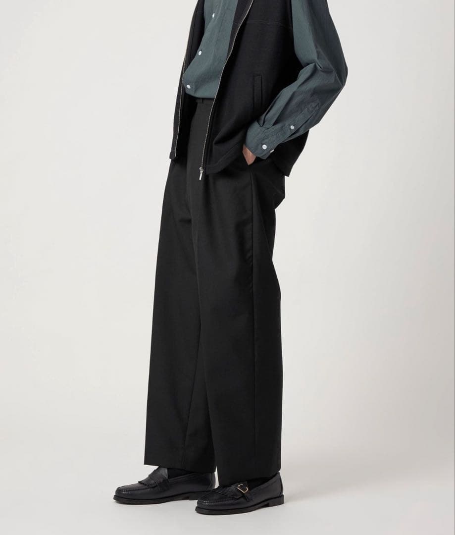 Steven Alanウール オックスフォード ツープリーツ ドレストラウザーズ