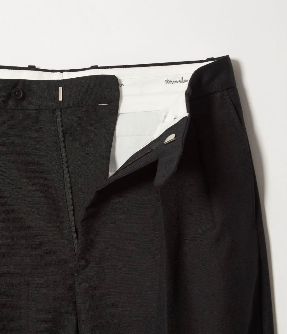 Steven Alanウール オックスフォード ツープリーツ ドレストラウザーズ