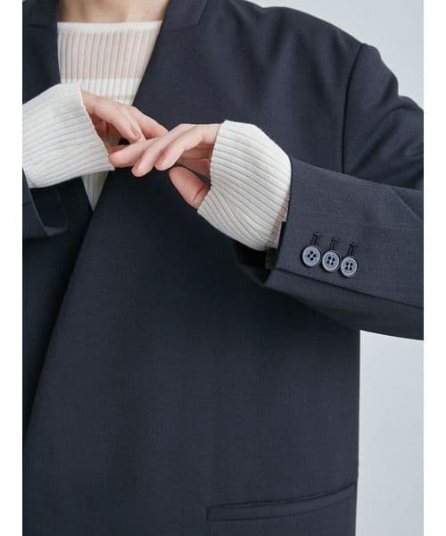 MIESROHEミースロエ人気完売リラクシーノーカラージャケットチャコールグレー