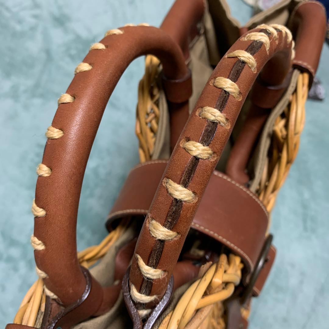 エバゴス ebagos 紅藤 カゴバッグ 扇トート 半円 バスケットバッグ