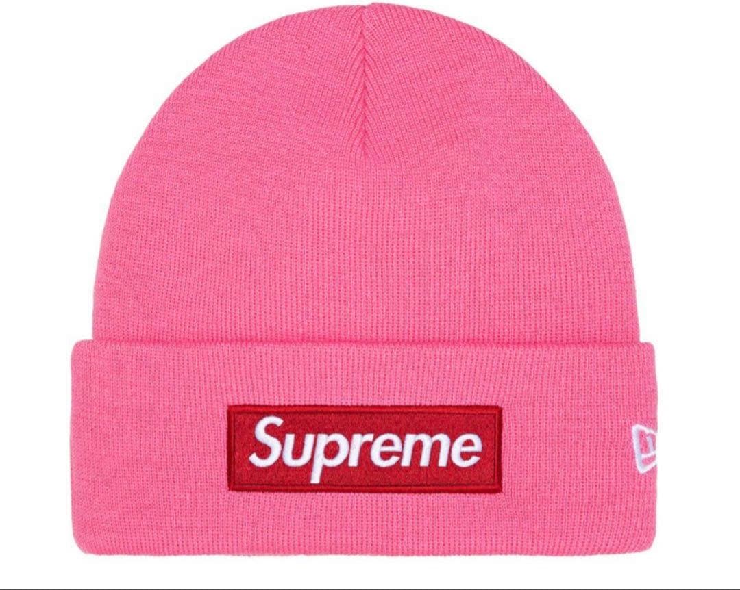 最安値　Supreme ピンク ニット帽　2025 ボックスロゴ　Beanie