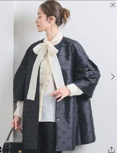 ❁リボンカットジャガードコートジャケット