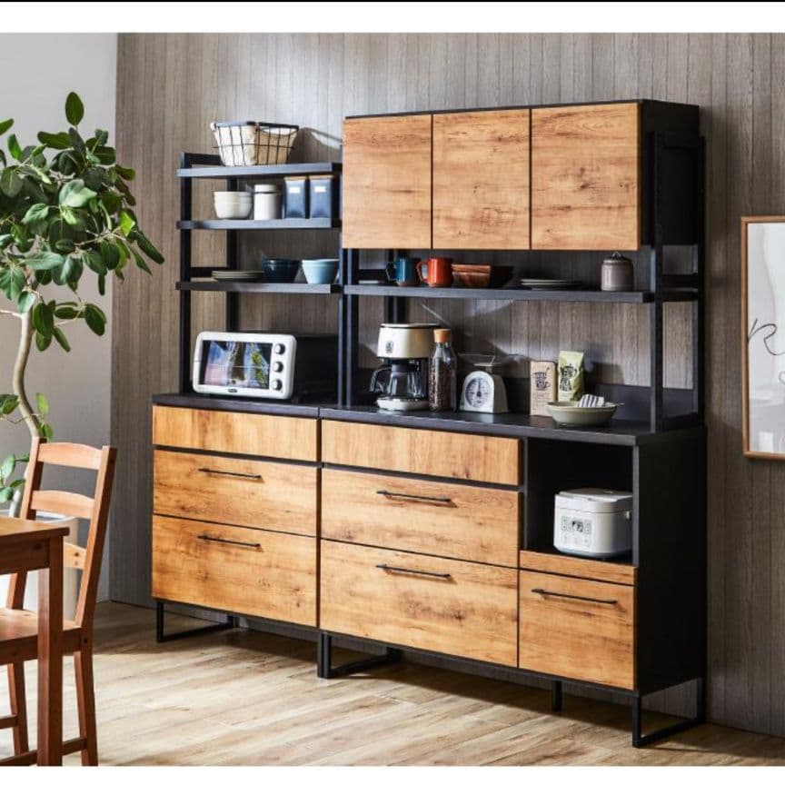 東京インテリア 大川家具／食器棚 キッチンボード ヴィンテージ