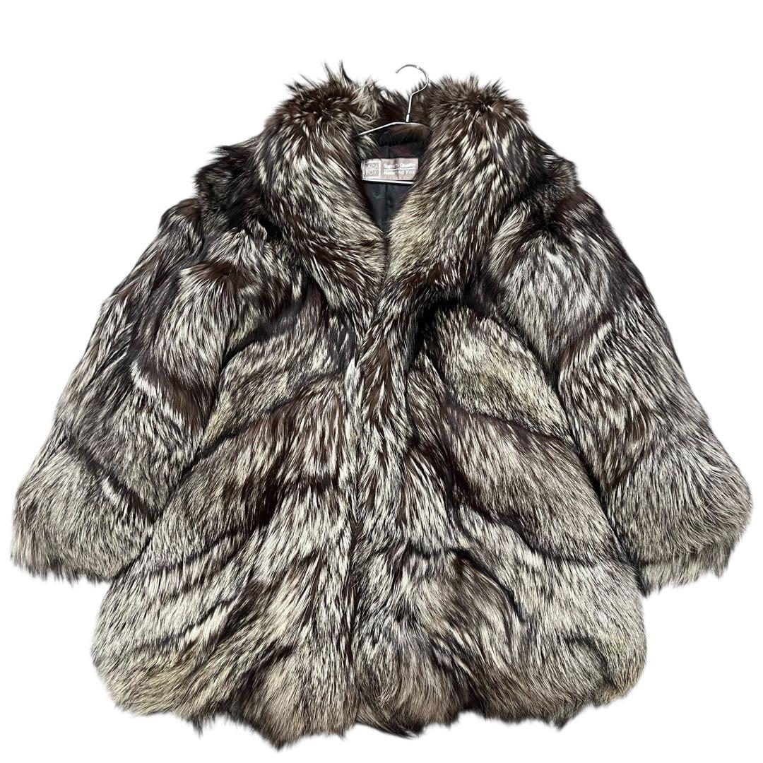 肉厚◎ 着丈80cm シルバーフォックス サガフォックス 裏地総柄 Lサイズ