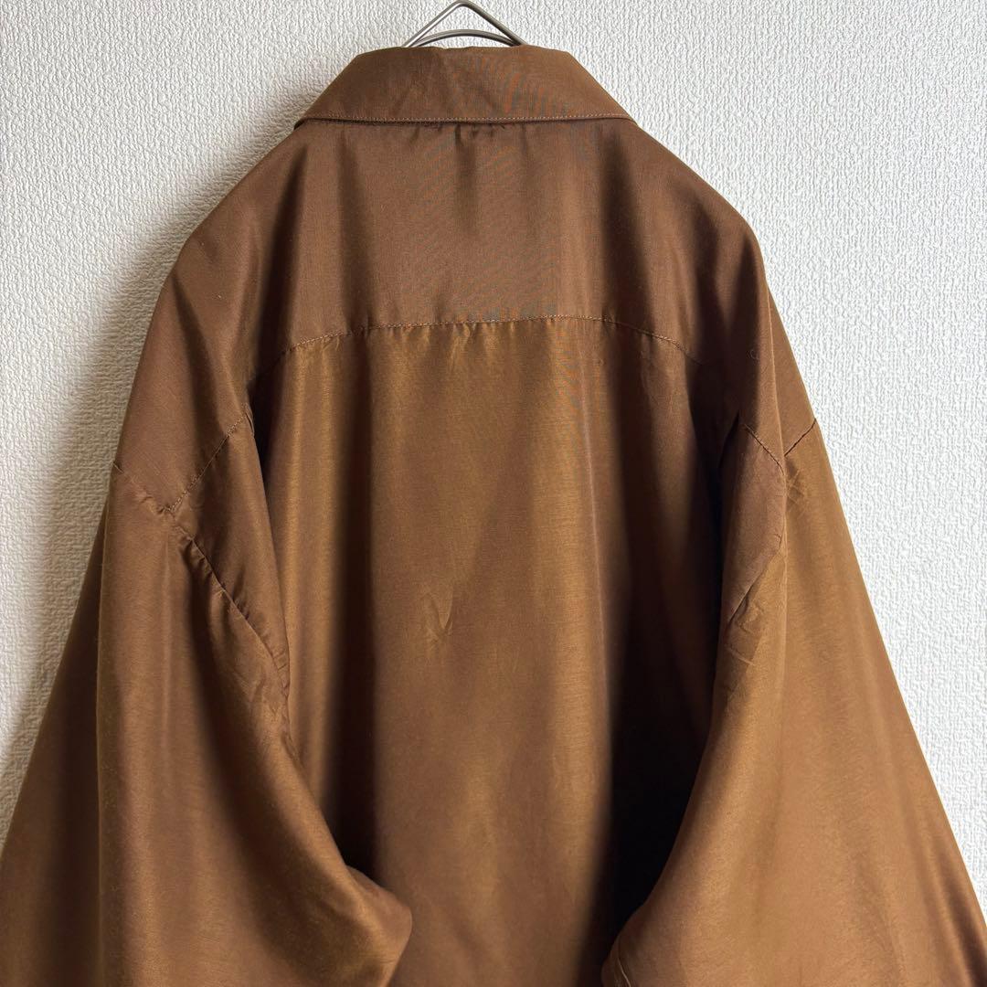 ネクタイシャツニットベスト　シルク　ペイズリー　ワッペン　襟切替　太アーム　古着