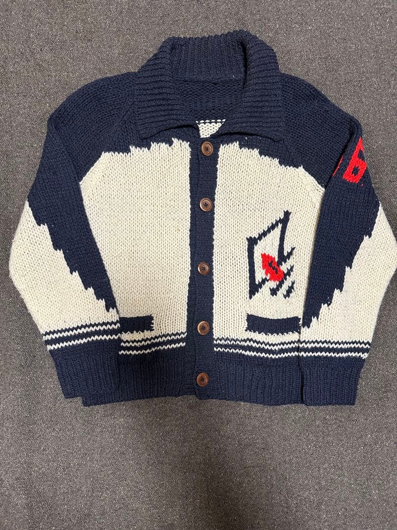 有*♪様 60s カウチンニット フットボール柄