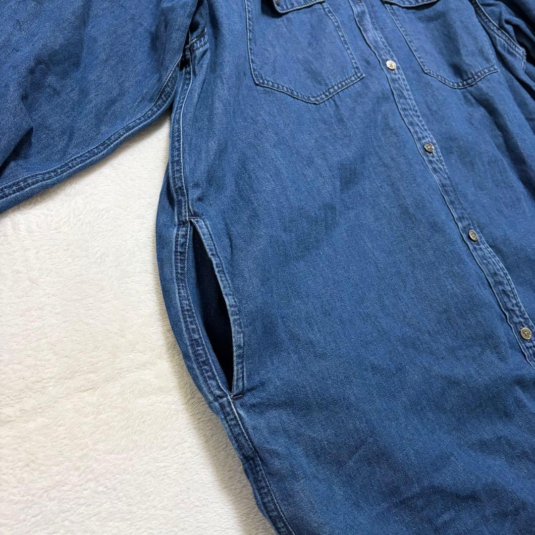 23区DENIM ライトダンガリー シャツワンピース デニム 大きいサイズ 48