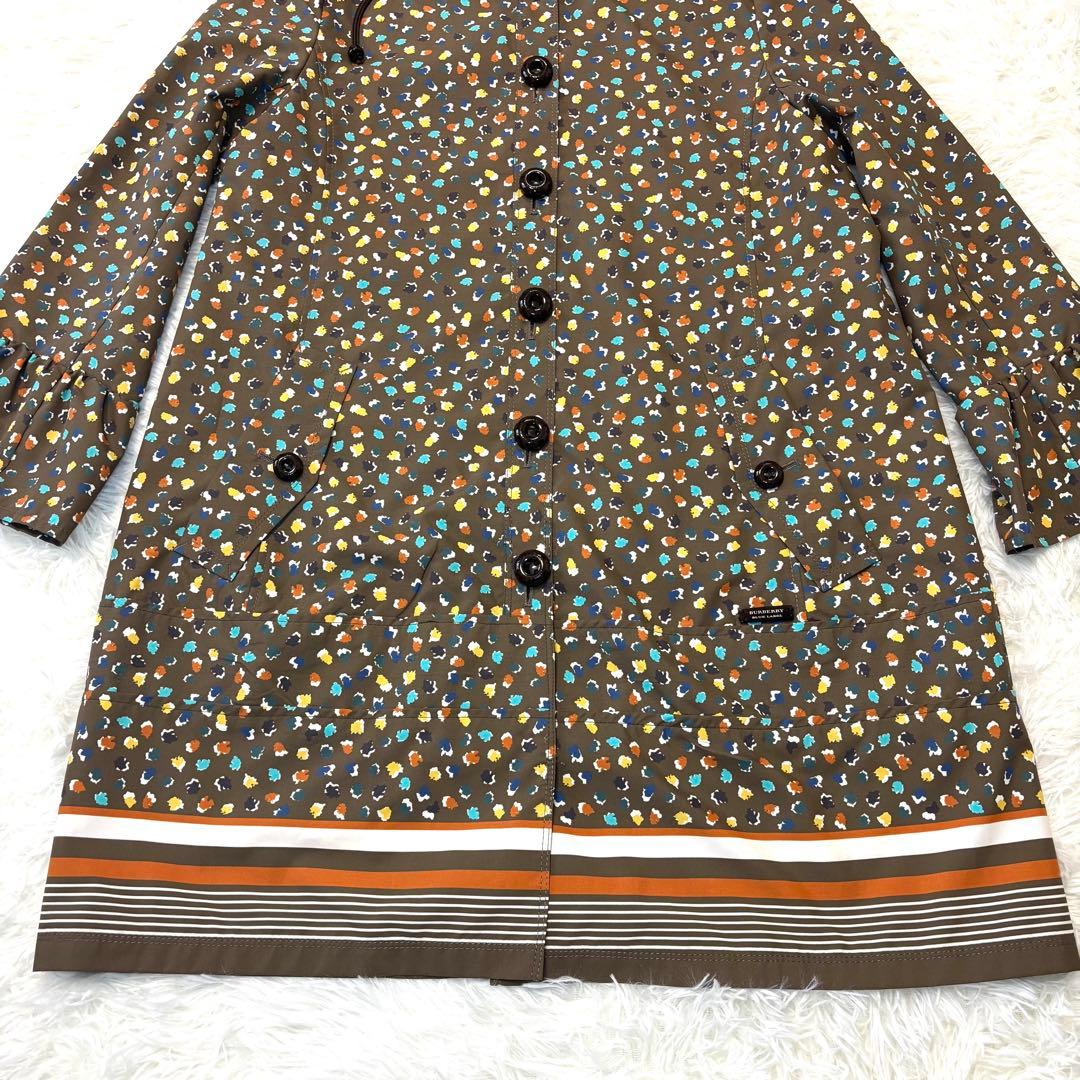 【未使用】バーバリー ブルーレーベル レインコート 総柄 ポーチ付き 38 M