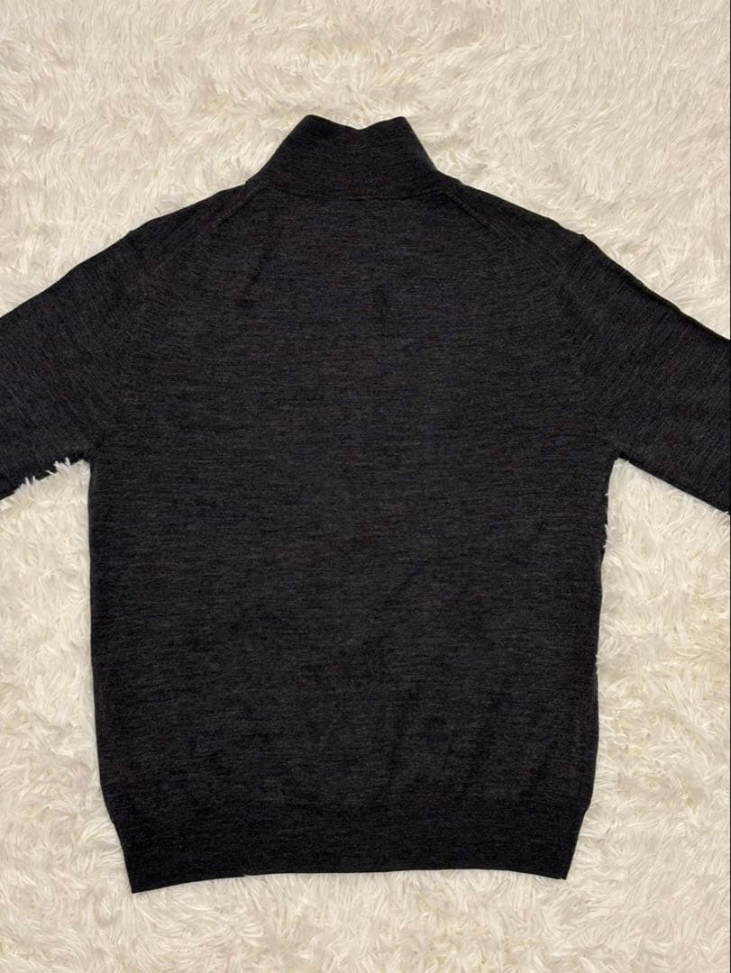 ポールスミス　アーティストストライプ　ジップ　ニット　チャコール　Mサイズ