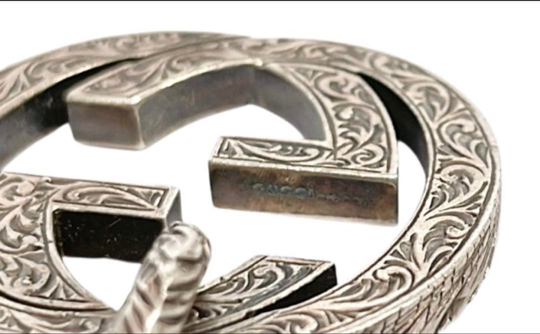 GUCCI グッチエングレービング インターロッキングG キーホルダー