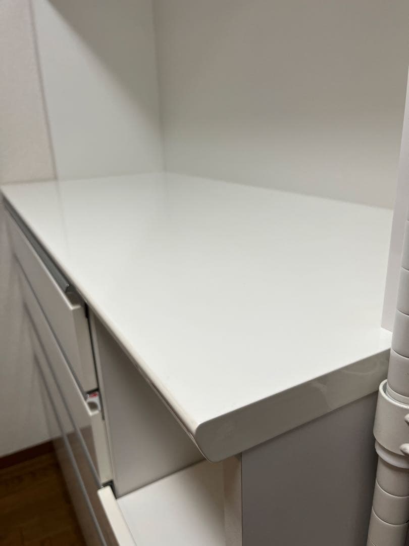 ニトリ　キッチンボード　120cm幅　レジューム　ホワイト　白　食器棚　カウンタ