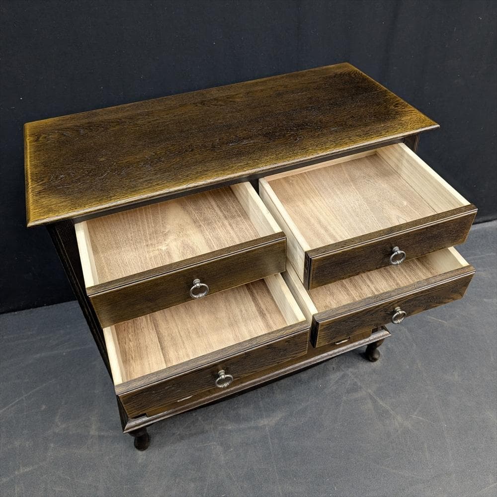 美品　えぞ民芸　EZO　楢 ナラ材　無垢　猫脚　箪笥　タンス　チェスト　ドロワー