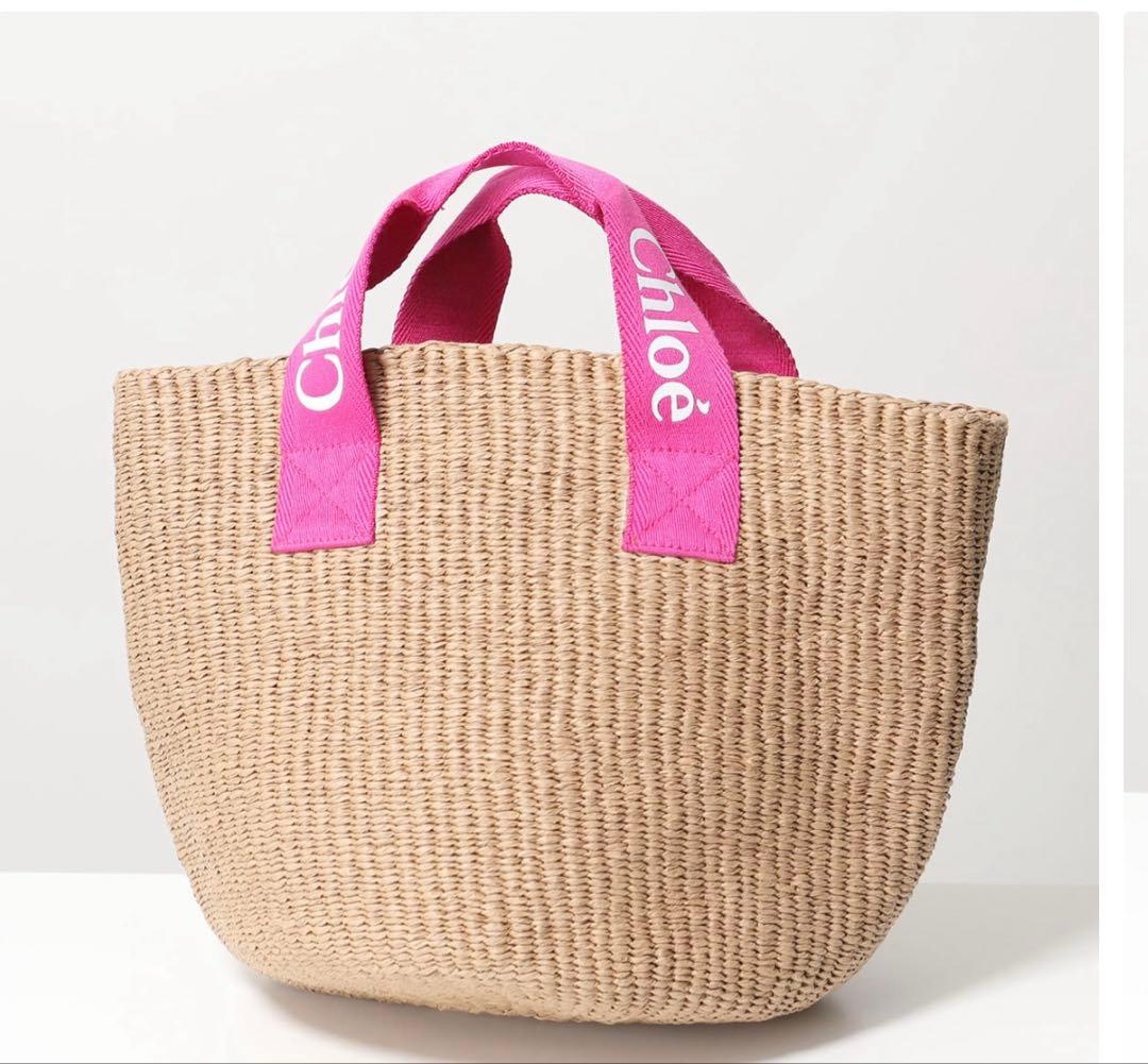 新品未使用‼️Chloé かごバッグ ベージュ/ピンク