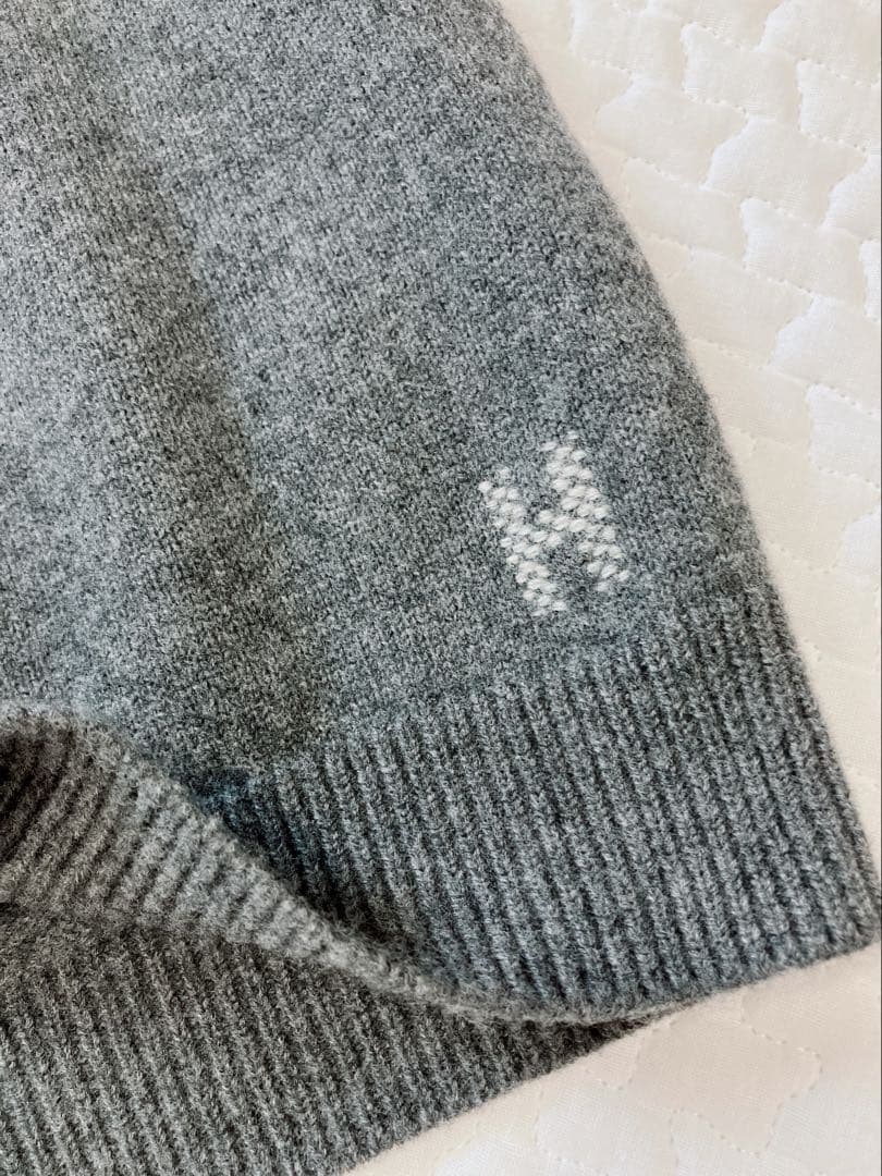 HERMES ロングカーディガン　コート　Hロゴ　ヴァージンウール