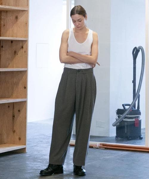 パンツ my beautiful landlet TUCK WIDE PANTS