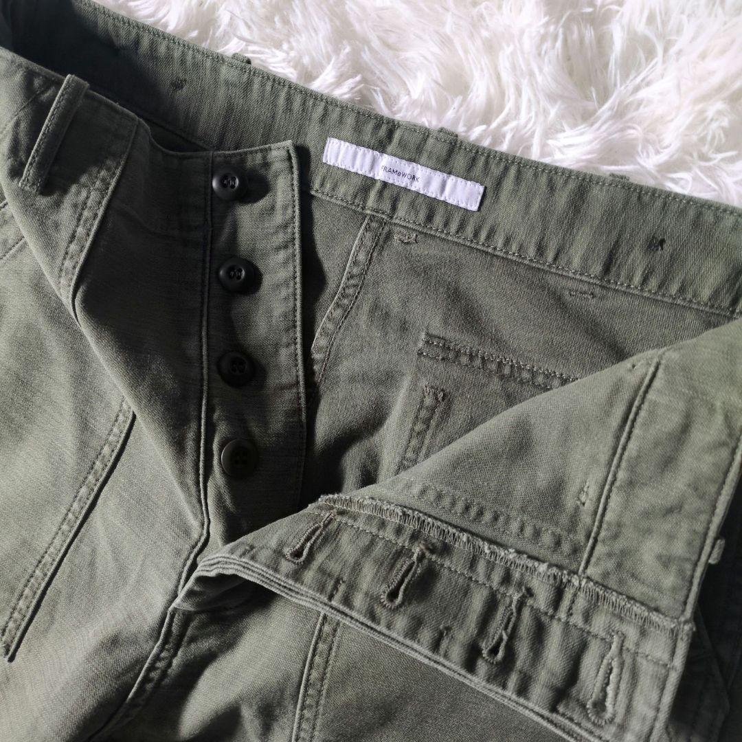 FRAMeWORK 2025AW ミリタリースラブバックサテンベイカーパンツ
