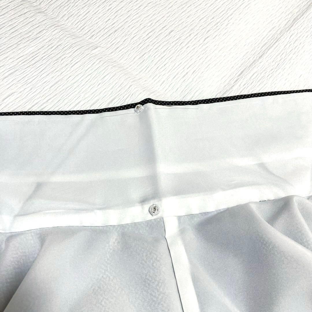 【未使用美品✨】東レシルック　洗える着物　小紋　水玉　黒色　泡　手縫い仕立てG3