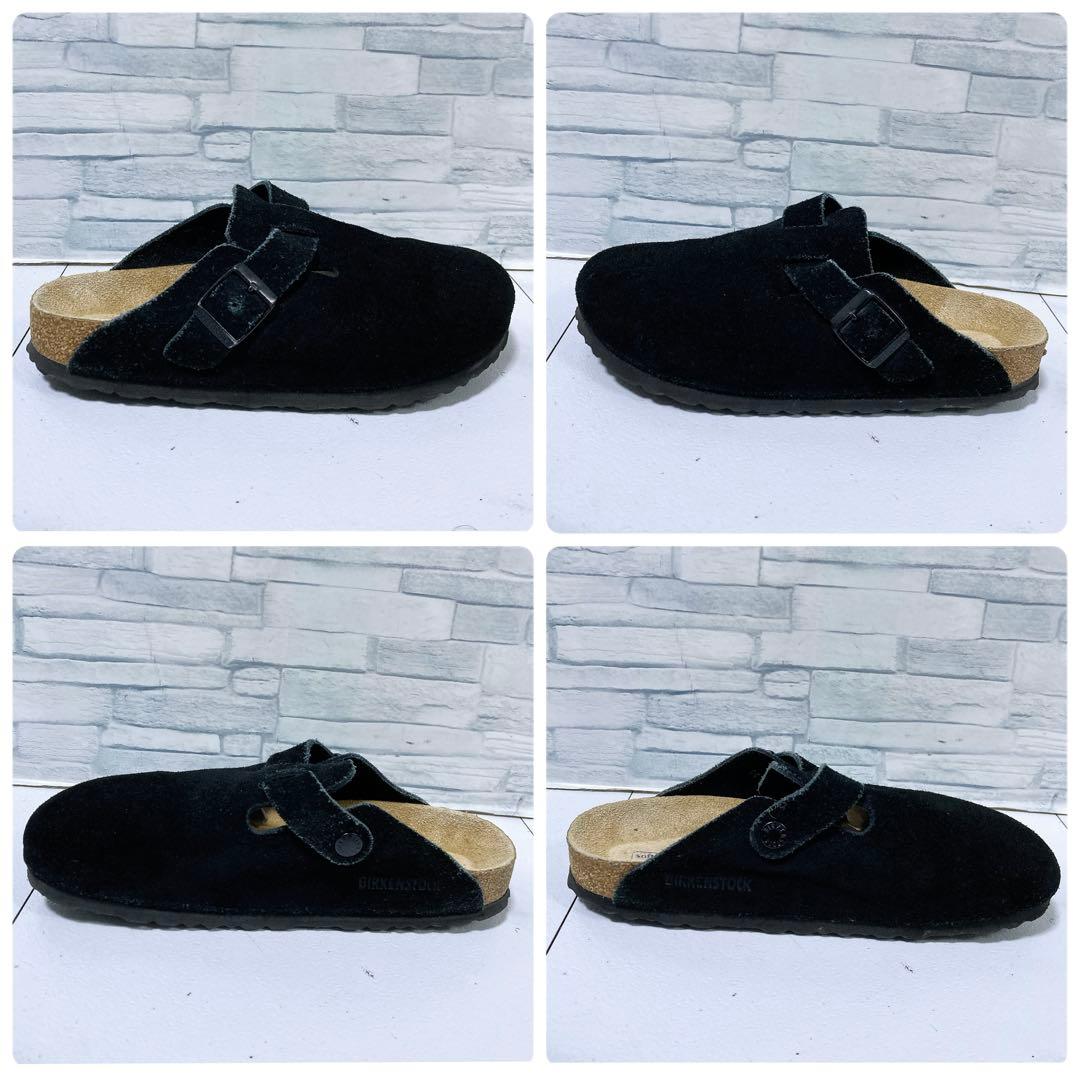 ビルケンシュトック ボストン サボサンダル 24 スエード ソフトヘッド 黒