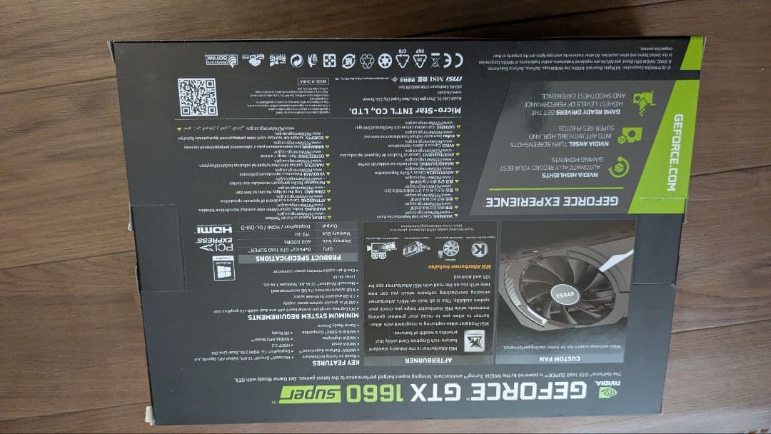 グラフィックボード・グラボ・ビデオカード MSI GeForce GTX 1660 Super AERO