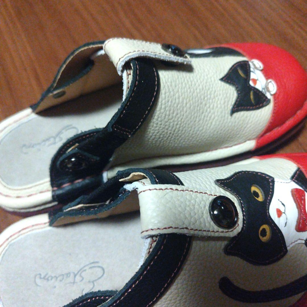 未使用品　エスタシオン　靴　サンダル　猫