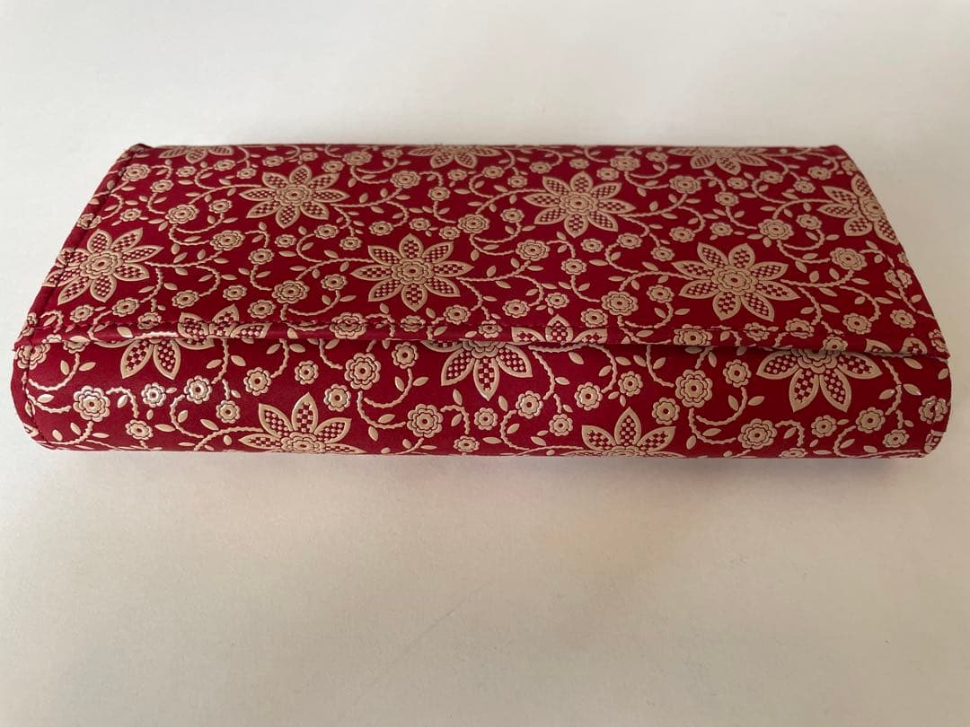 【印傳屋】新品　クレマチス　赤漆　長財布
