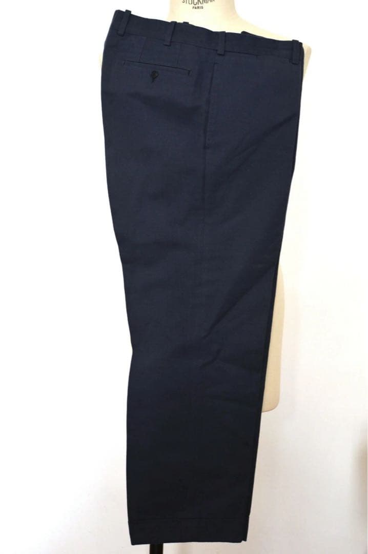 アルニス 高級スーツ 54 EU ネイビー コットンリネン混 フランス製