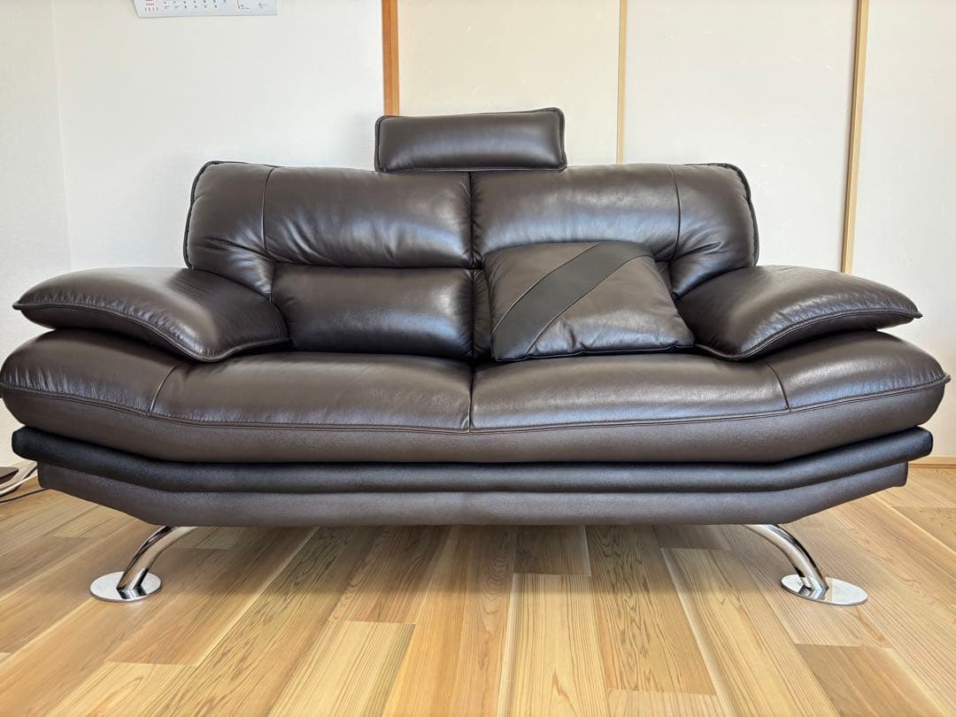 ネクターさん専用 2人掛けマットブラウン•ハイバックソファ革