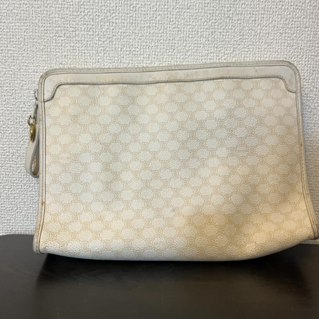 CELINE セリーヌ クラッチバッグ セカンドバッグ マカダム ホワイト 白