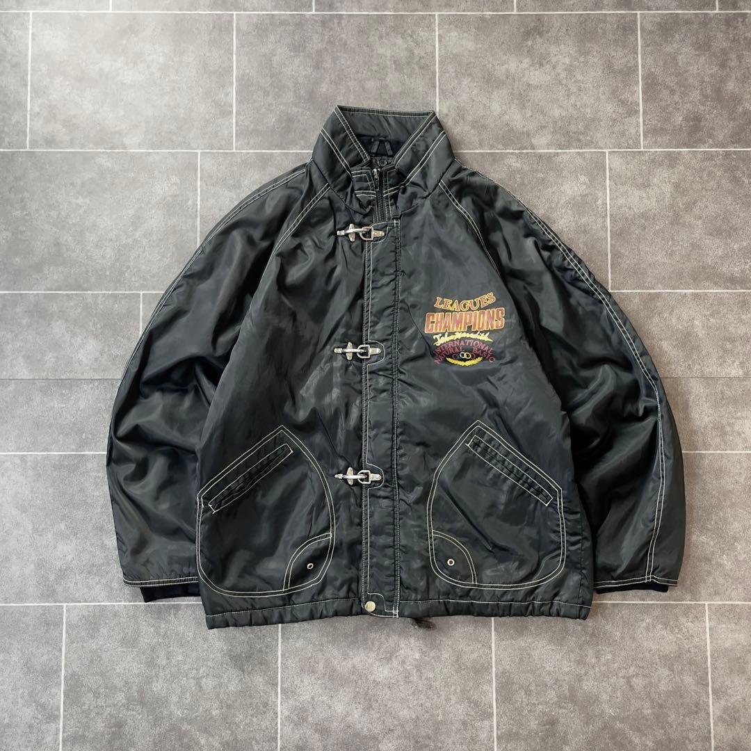 OLD ユーロ古着 ファイヤーマン 中綿 ナイロン ジャケット ブラック