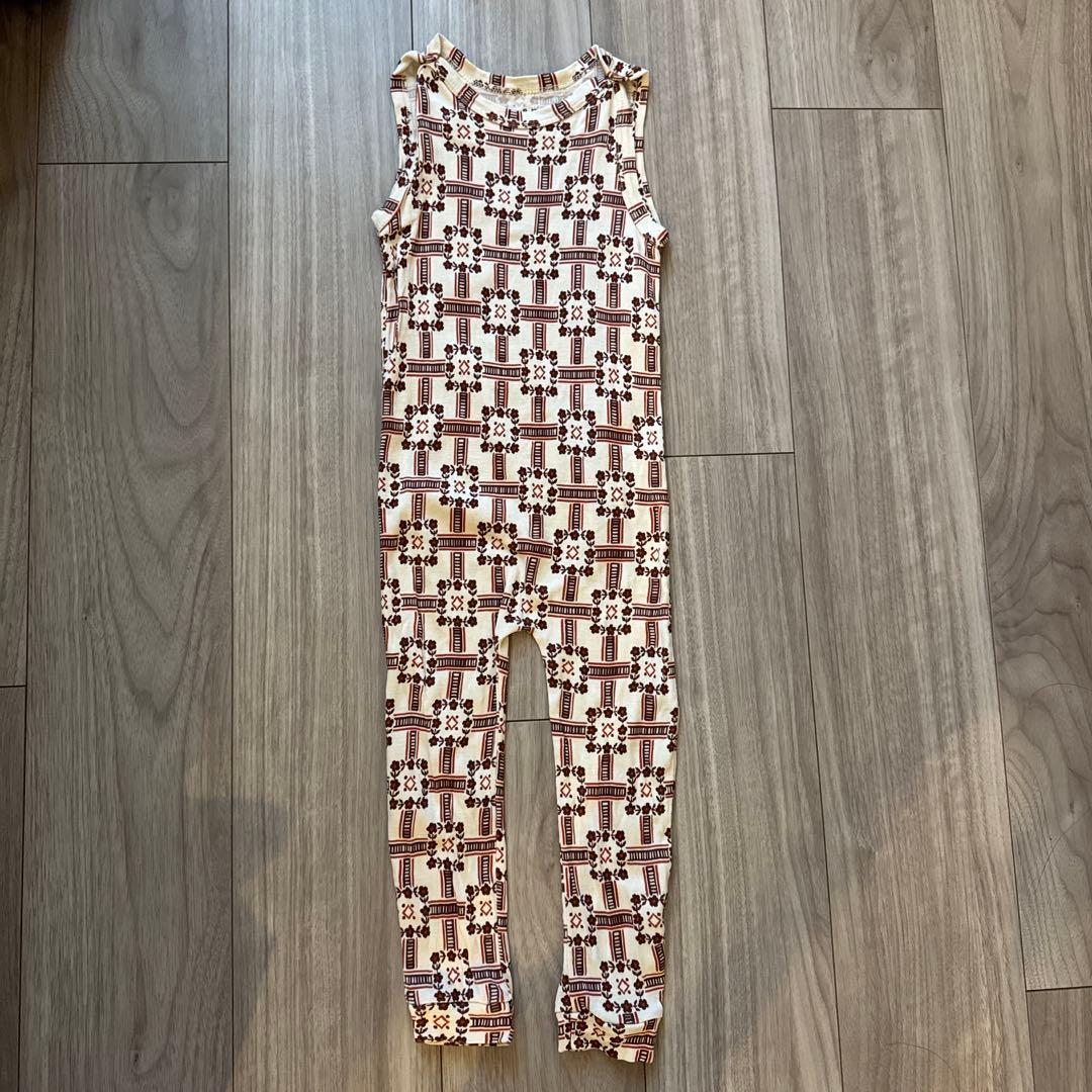 ロンパース・カバーオール baby snap overall railroad flora 18-24m