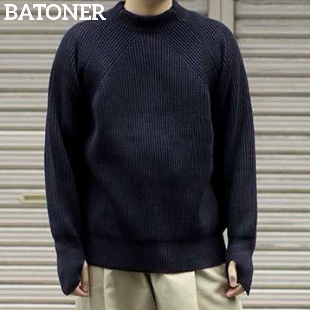 バトナー　シグネチャー ハンドウォーマー モックネック セーター ニット