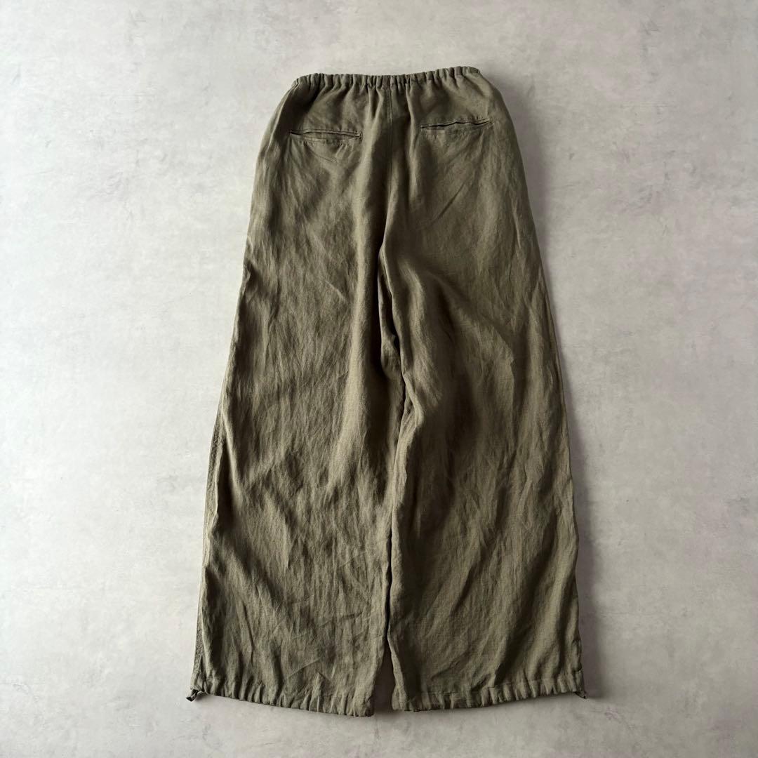 定番人気　TICCA　ティッカ　リネン　カーゴパンツ　麻100%　ウエストゴム