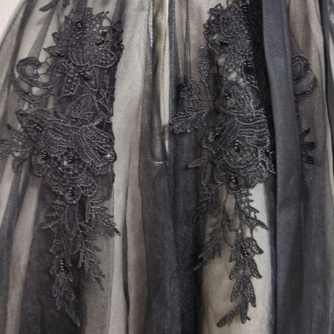 黒の刺繍チュールドレス 120くらい　オーダーメイドドレス　キッズ