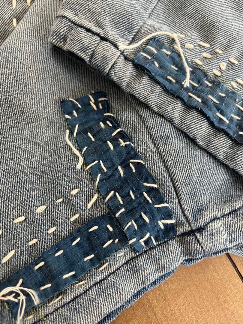 アンティーク調パッチワーク襤褸ゆったり男女通用パンツ