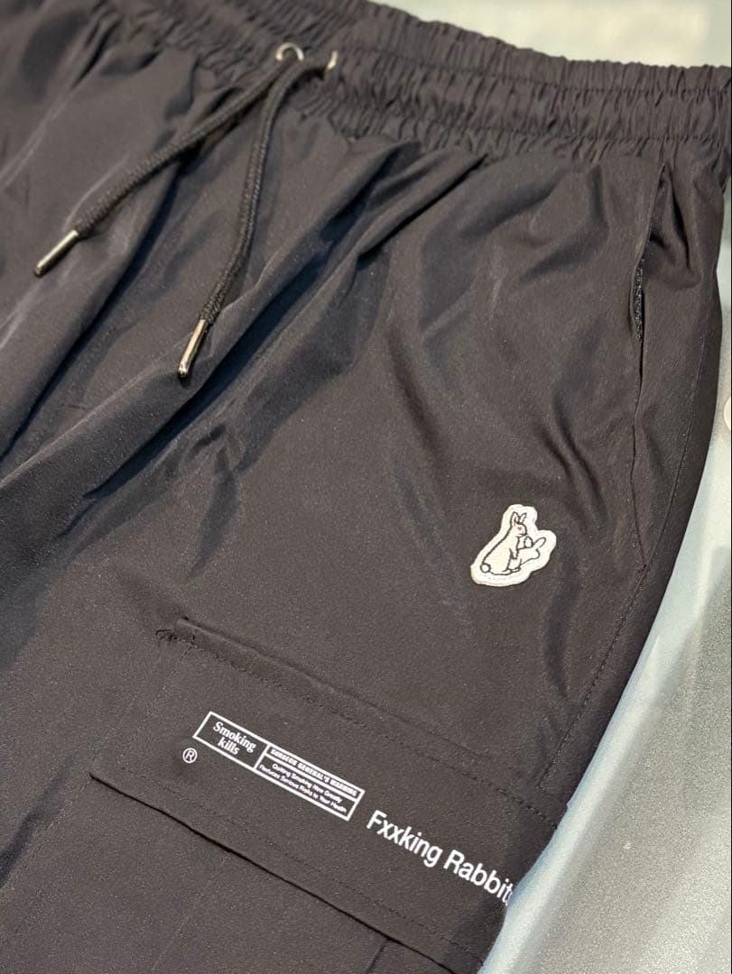 最終価格希少FR2 ブラックナイロンパンツ　Lサイズ