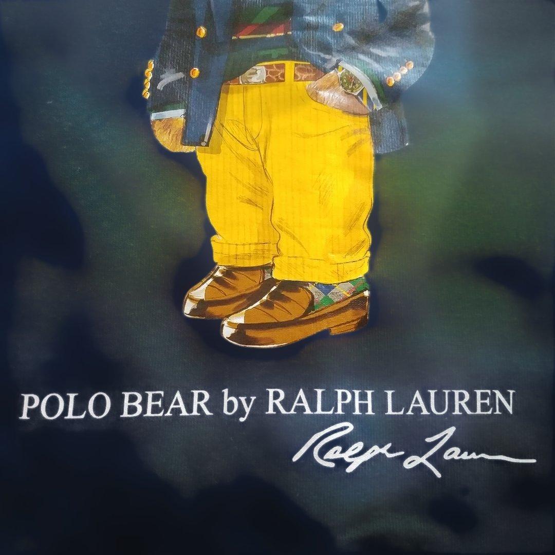 1回着用ポロラルフローレンポロベア トレーナー ネイビー L/G 14-16歳