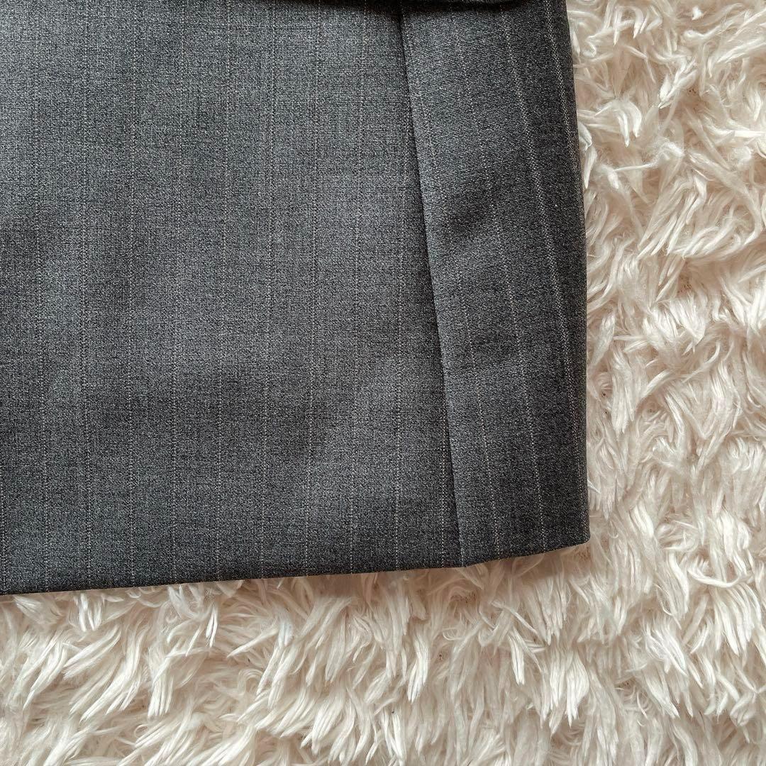 【大きいサイズ XL相当】23区 スカートスーツ ストライプ グレー ビジネス