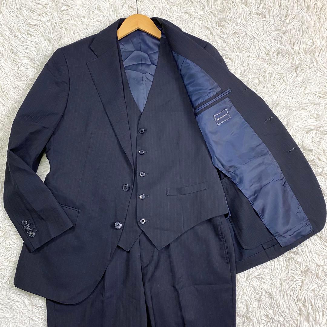 美品✨大きいサイズ ザスーツカンパニー 3ピース セットアップスーツ 紺　XL