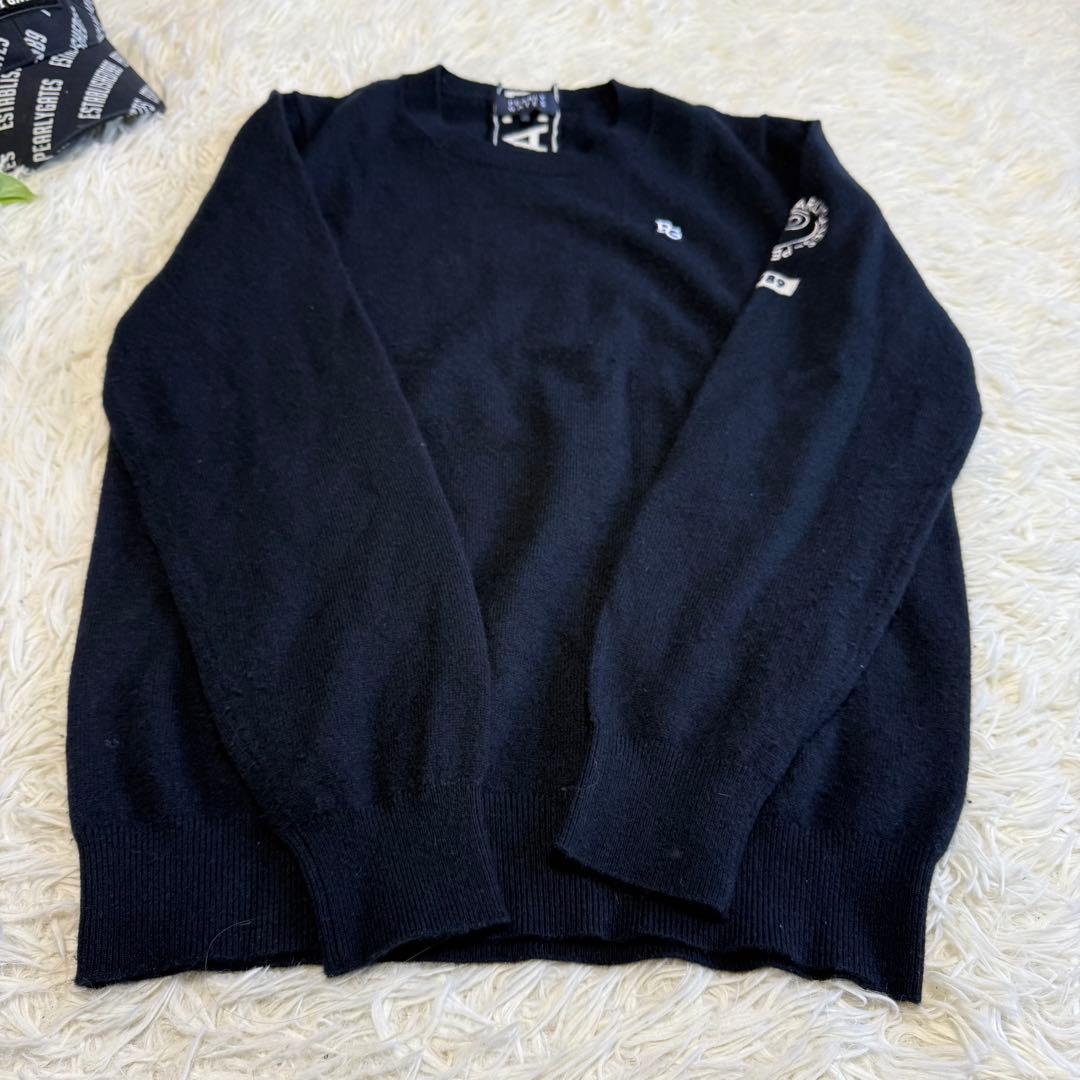 【パーリーゲイツ】美品 カシミヤセーター ネイビー 2サイズ レディース