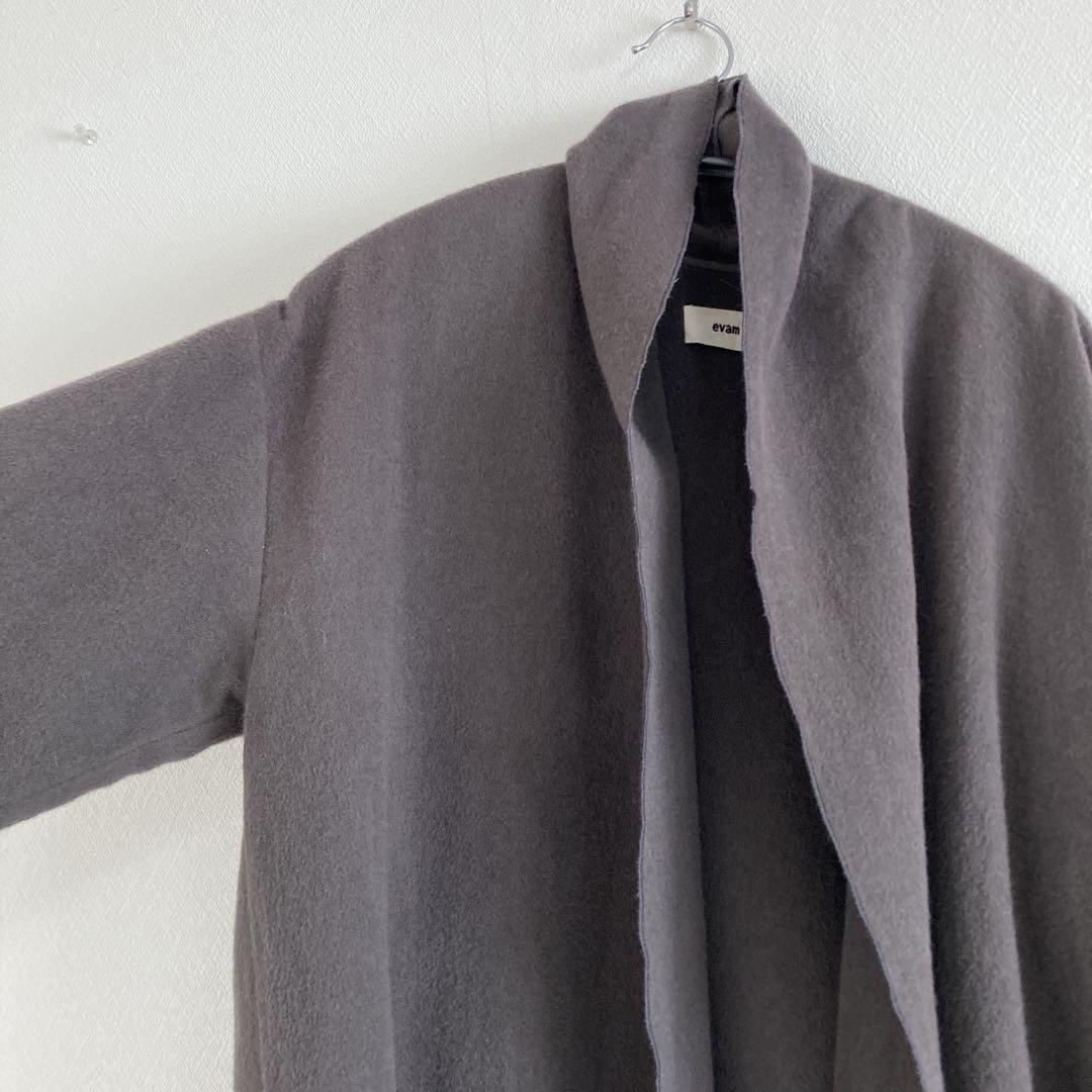 evam eva　アンゴラ100％　ローブコート　1　ブラウングレー　羽織
