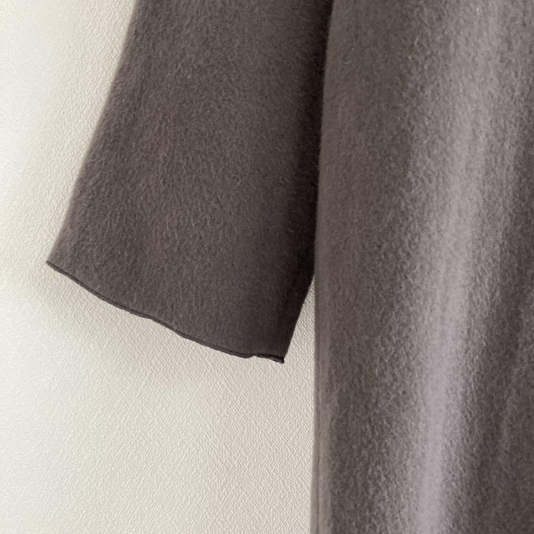 evam eva　アンゴラ100％　ローブコート　1　ブラウングレー　羽織