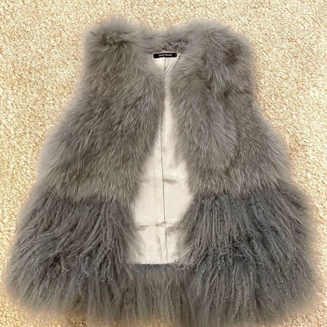 EIGHT MILLION グレー フォックスファージレフリーサイズ