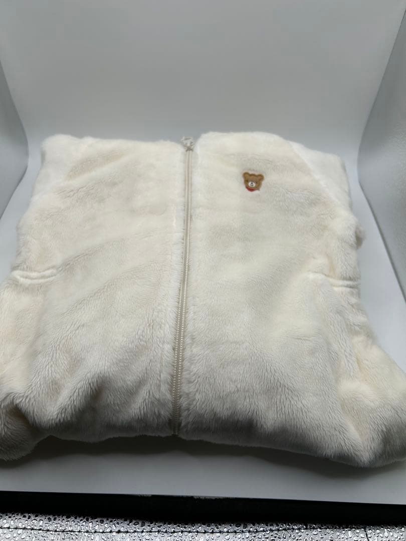 【最終値下】ミキハウス マイクロファーカバーオール ホワイト