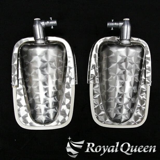 0661 6mm丸棒付き★ステンレス製 五光ミラー ウロコ柄(上)