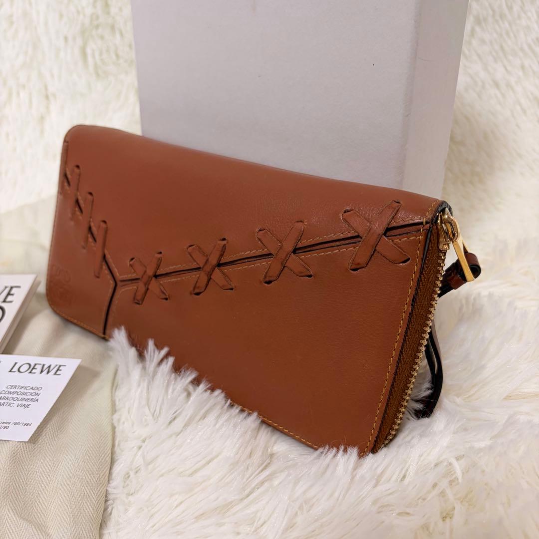 LOEWE ロエベ　 パズル レース ジップ アラウンド　ステッチ　長財布